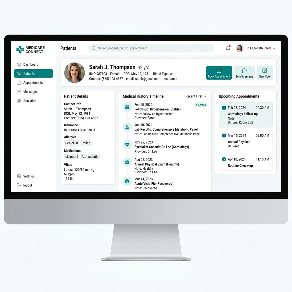 Healthcare CRM Patient Dashboard